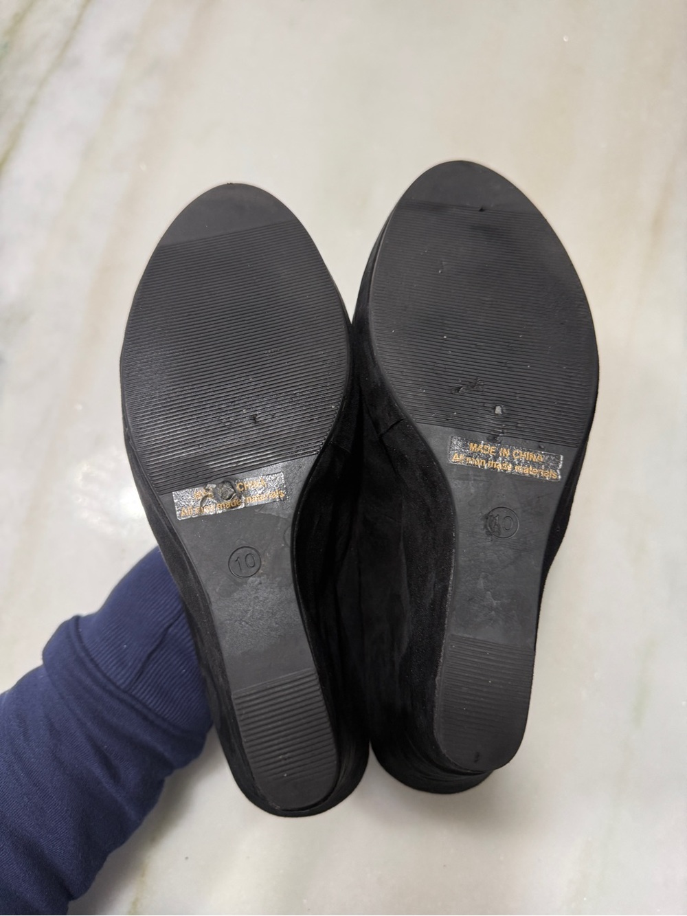 Dream Pairs Black Faux Suede Closed Toe Wedges Rear Zip - Picture 8 of 9